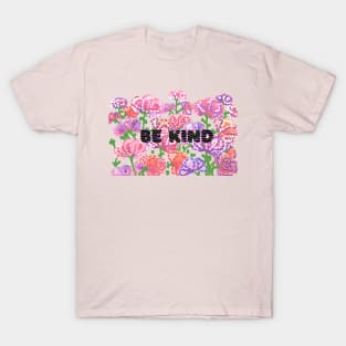 Be kind floral pattern design T-Shirt